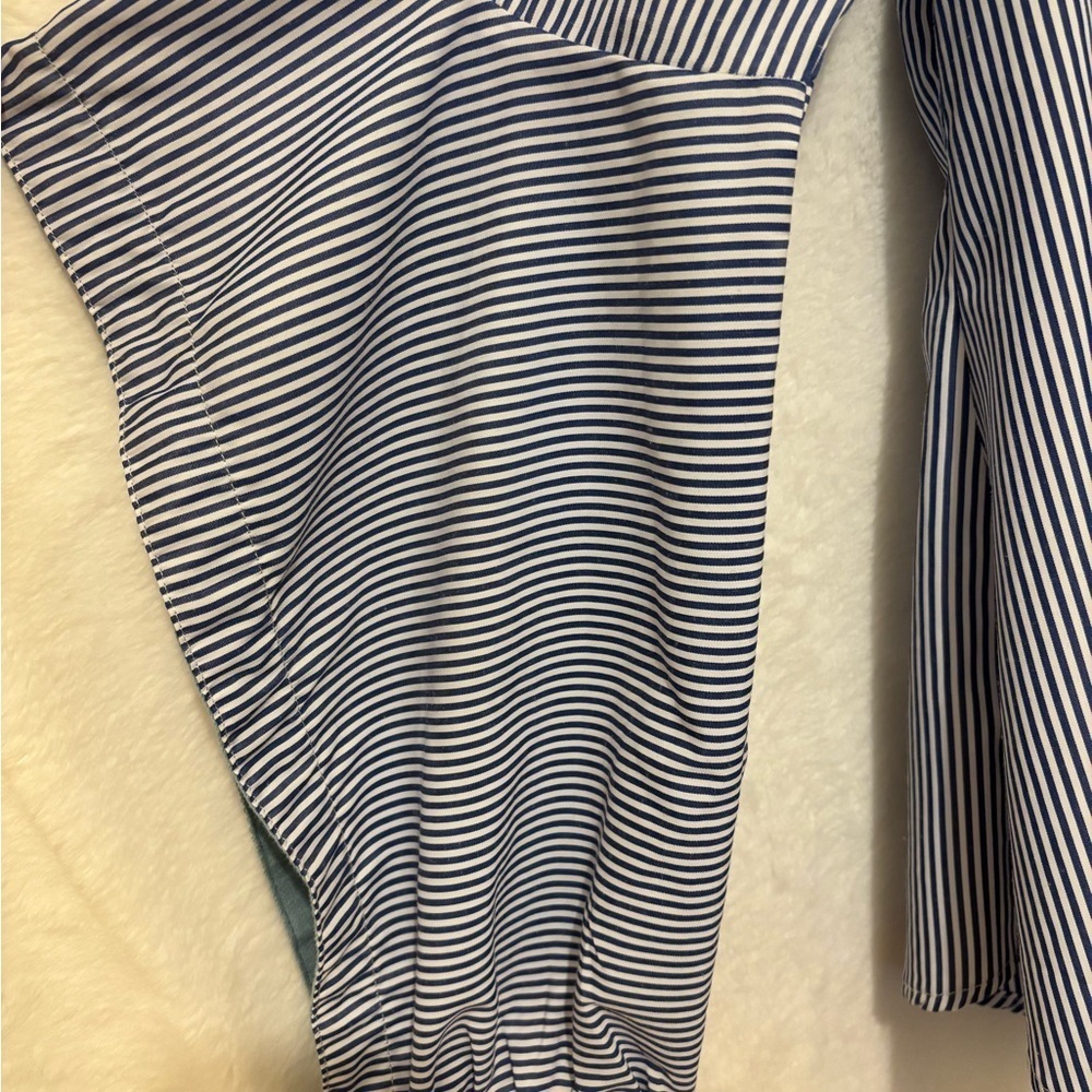 Blue and White Striped Button-Up Shirt - Picture 3 of 5